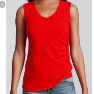 CAbi Sleeveless Red Nouvelle Cotton Shirt-Size M